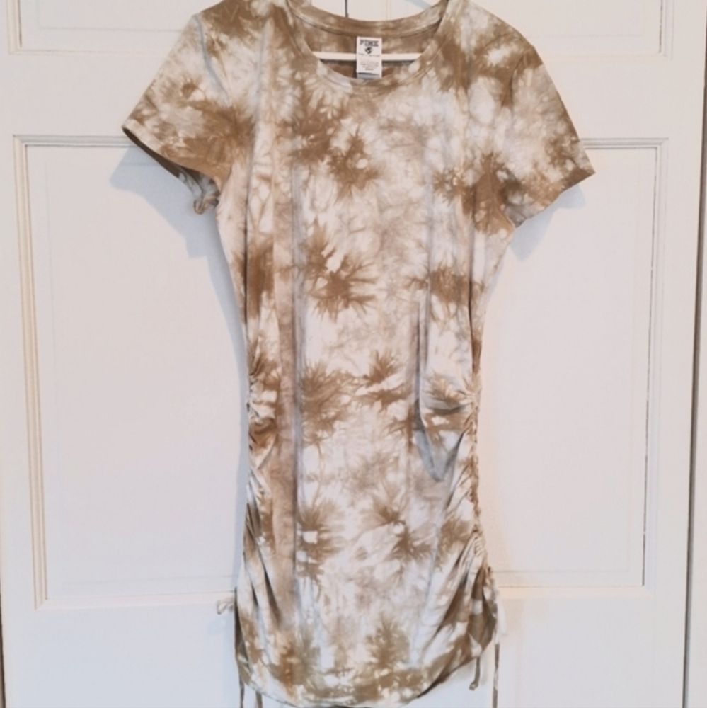 Victoria's Secret PINK "Garden Moss" dress/cover up w/ adjustable rouched sides
